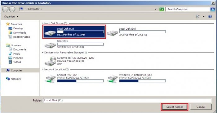 Установка Windows 7 Enterprise по сети используя утилиту WinNTSetup