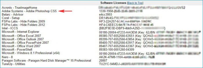 Как узнать ключи всех установленных лицензионных программ на вашем компьютере