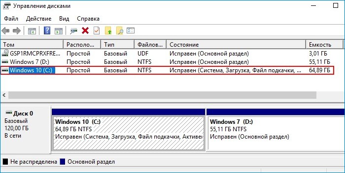 как посмотреть с какого диска загружается операционная система windows
