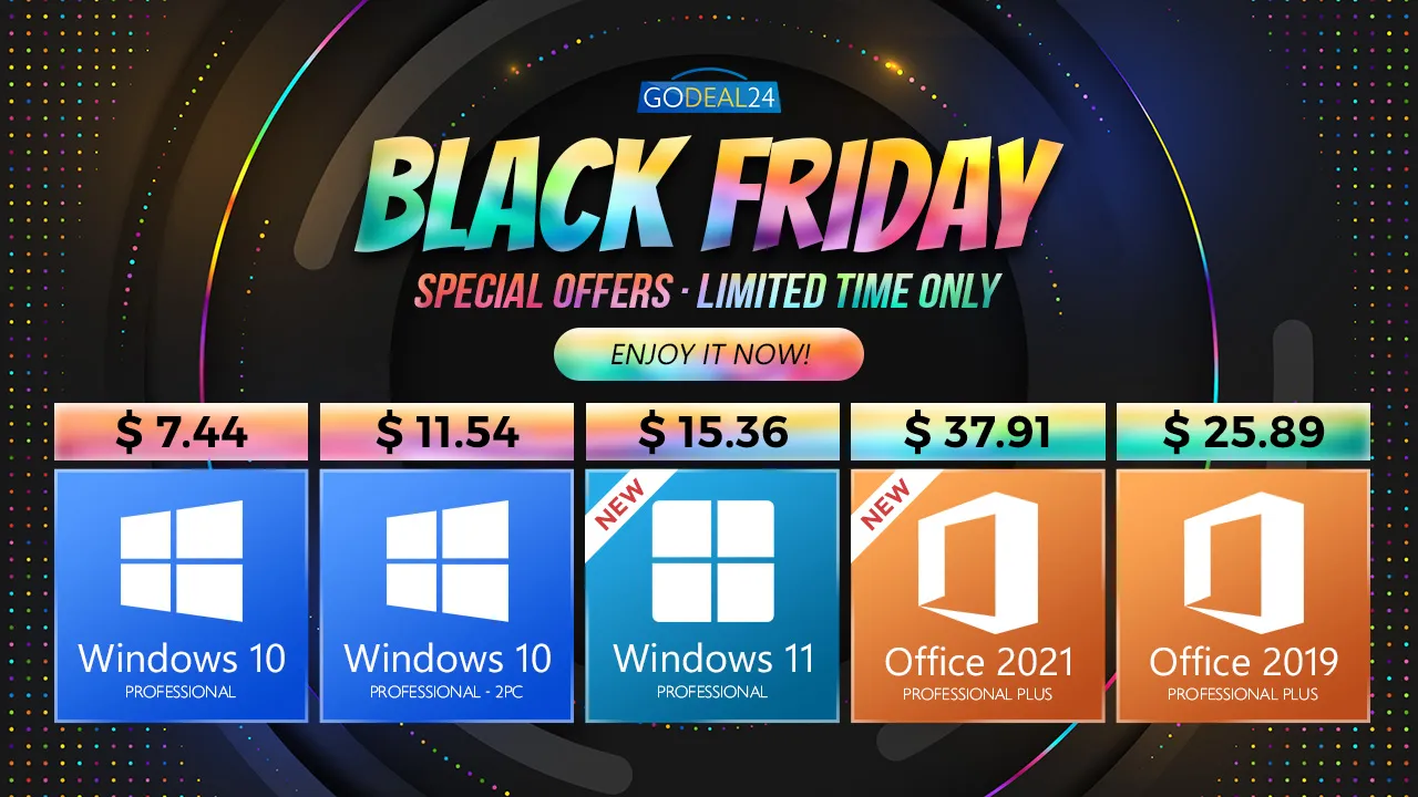 Чёрная пятница на GoDeal24: ключ на Windows 10 и 11 всего $7.44