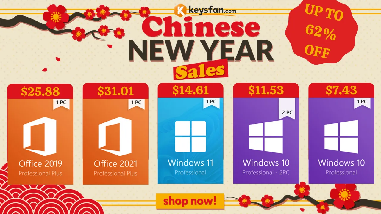 Китайский Новый год на Keysfan: лицензия на Microsoft Office 2021 - $31.01, если брать 5 штук сразу - $14.4