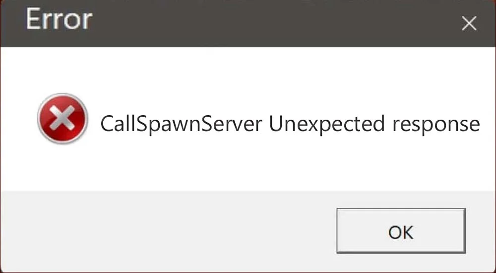 Внутренняя ошибка CallSpawnServer
