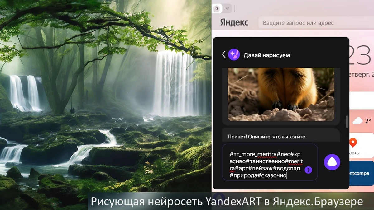 Рисующая нейросеть YandexART в Яндекс.Браузере