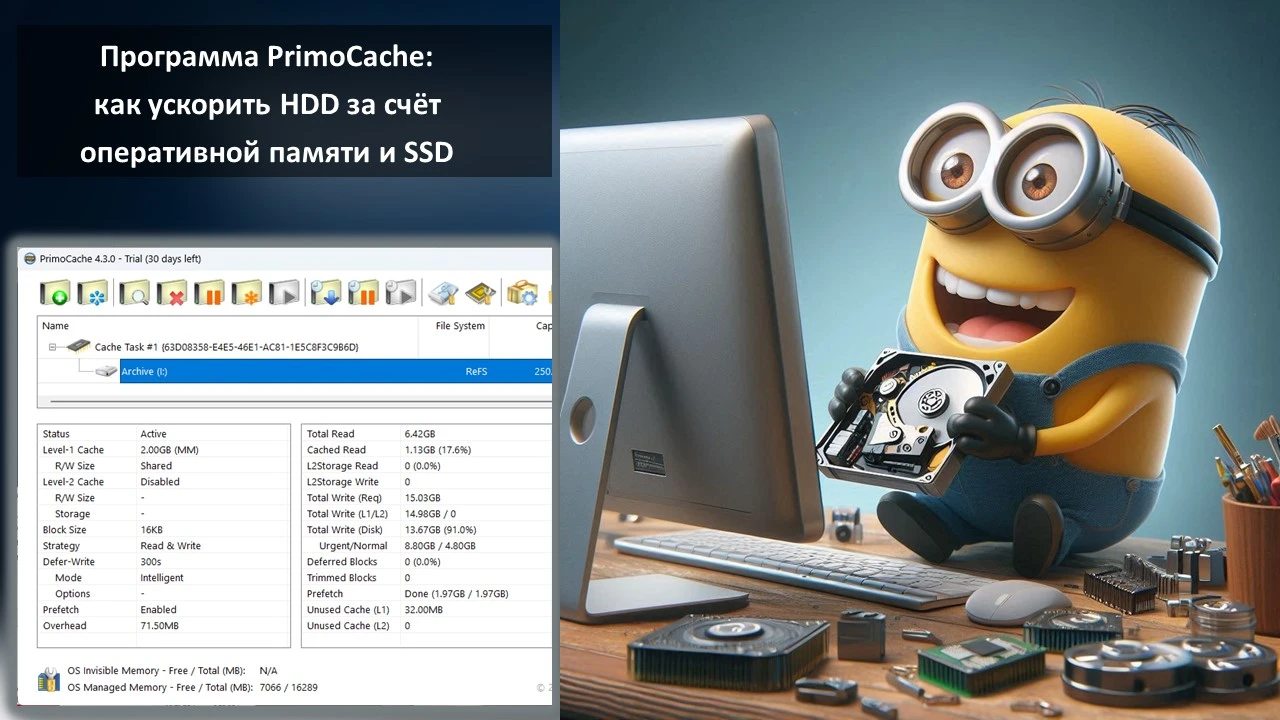 Программа PrimoCache: как ускорить HDD за счёт оперативной памяти и SSD