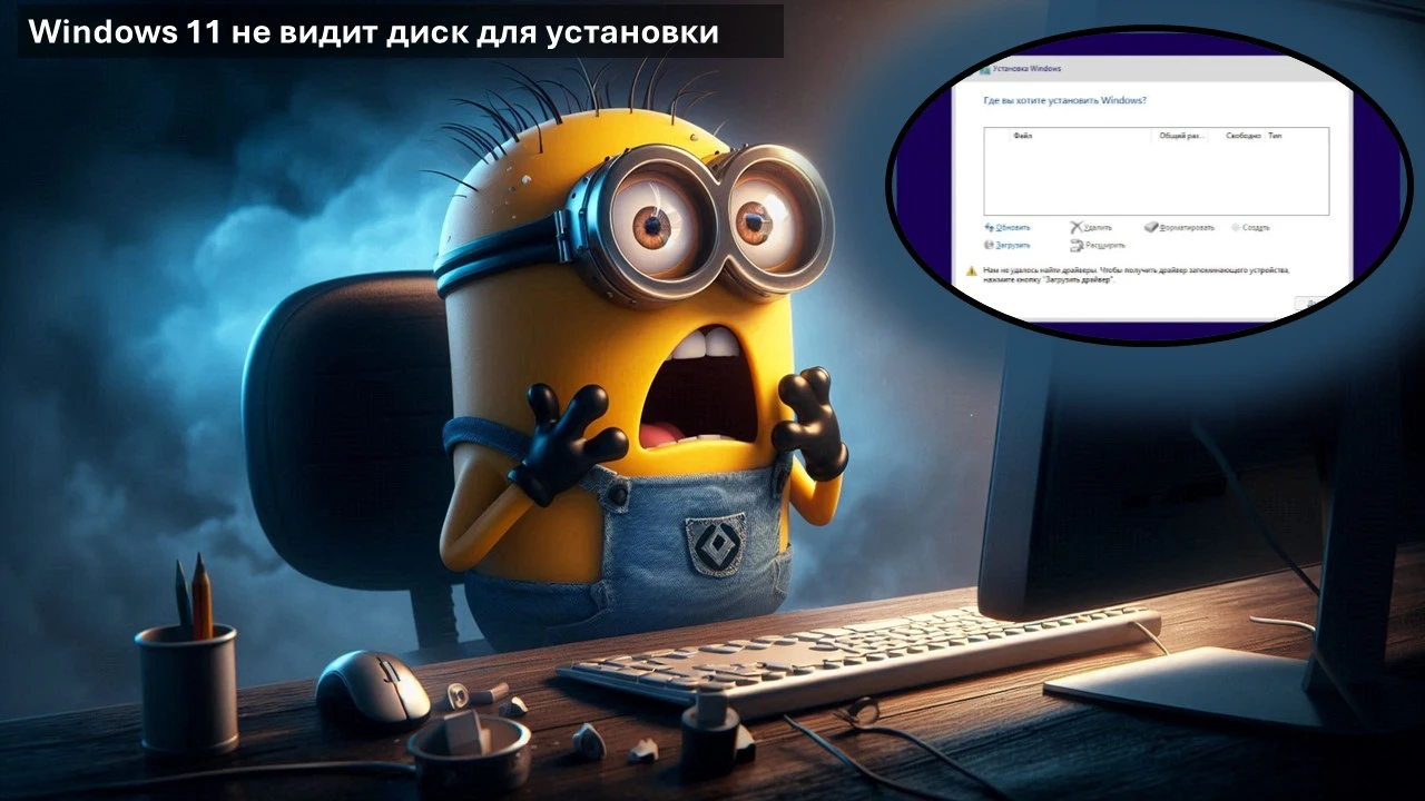 Windows 11 не видит диск для установки