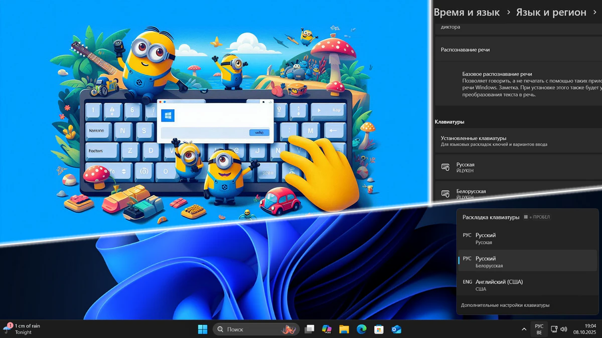Как добавить раскладку клавиатуры в Windows 11